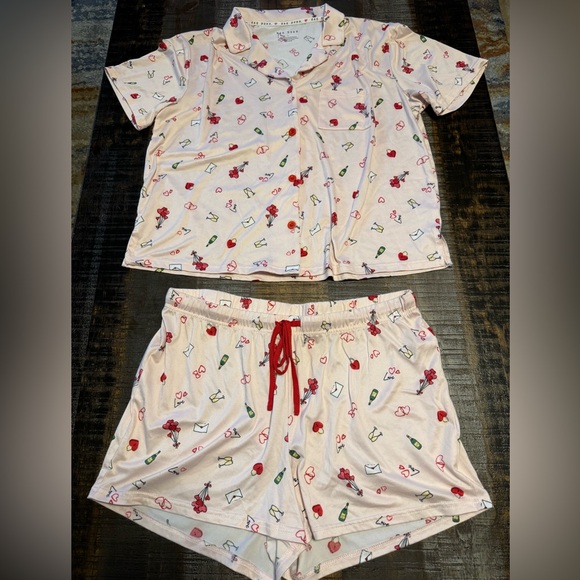 Rae Dunn Other - Valentine’s Day Pajamas Rae Dunn Brand Light Pink with Valentines Pattern Large